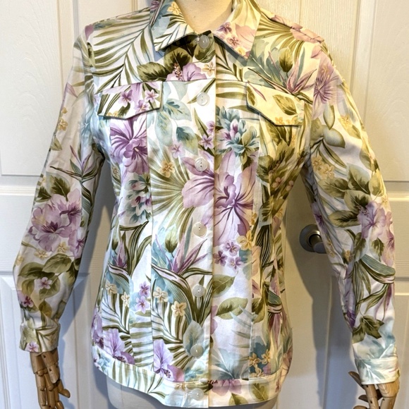 Alfred Dunner Jackets & Blazers - White Floral Women's Jacket Alfred Dunner Jacket Coat Size 10